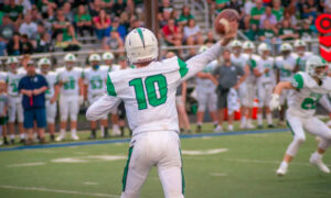 Badin High quarterback Zach Switzer (10) lets a pass loose against Edgewood last season. AJ FULLAM/6SPhoto.com