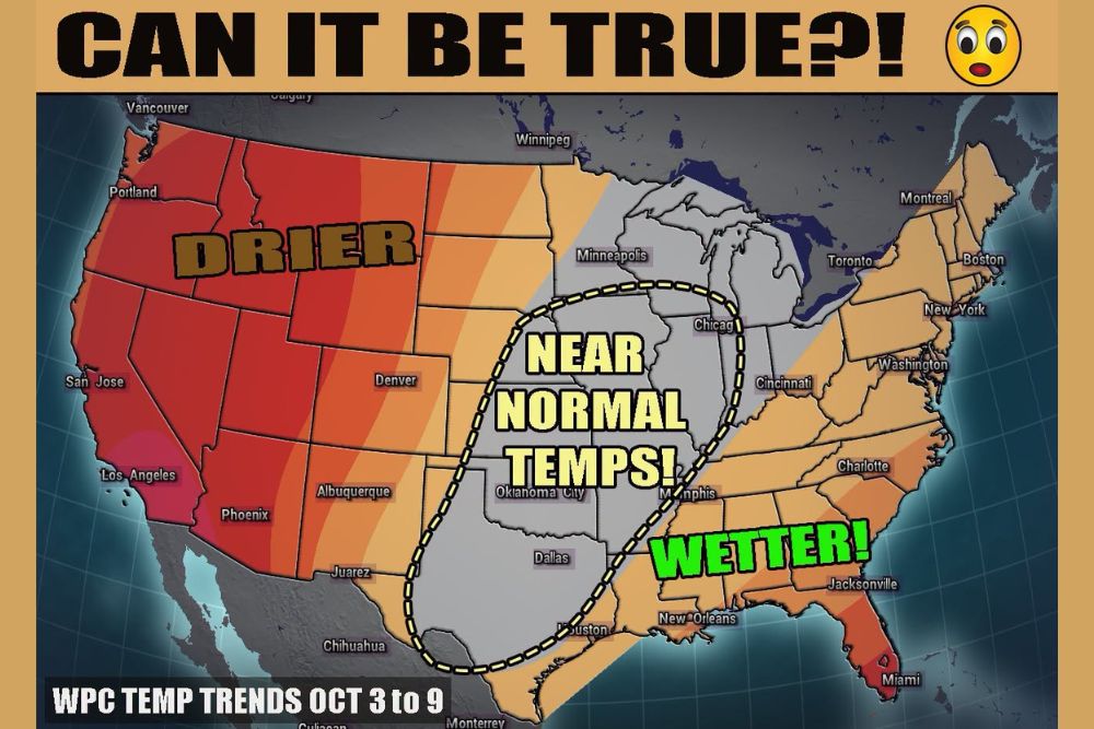 Central and North Texas Finally Break Free From Above Normal Heat as Near Normal Temperatures and a Wetter Pattern Move In for Early October