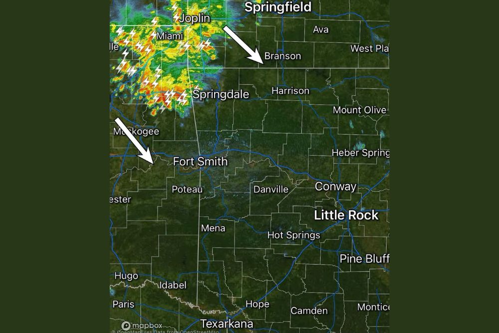 Early Morning Storms Roll Into Northwest Arkansas With Thunder and Lightning Before Weakening, but No Severe Weather Is Expected