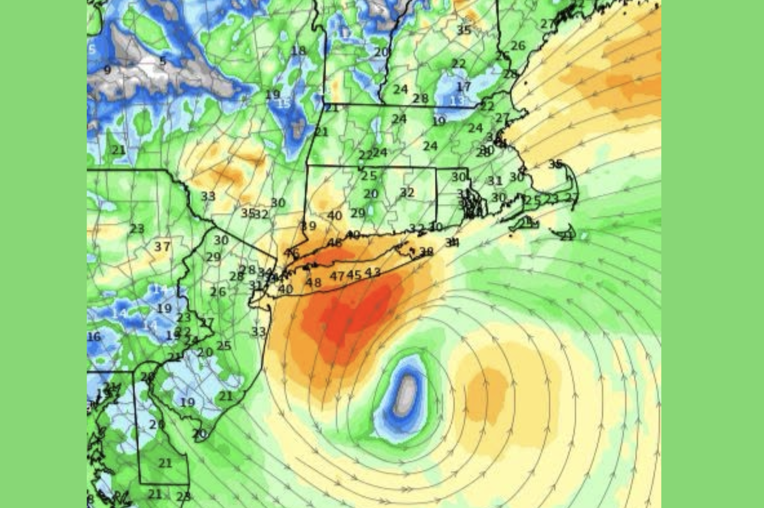 Nor'easter Slams Long Island With Wind Gusts Near 50 MPH and Heavy Rain as the Storm Drifts Slowly West