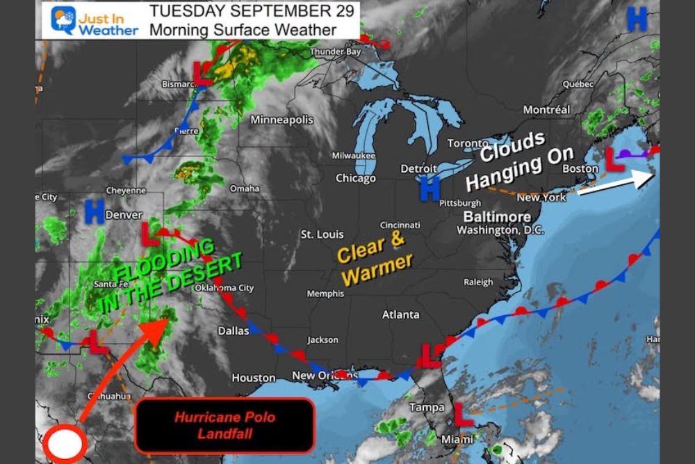 Maryland Warms Into the 70s and Near 80 Through Friday as Hurricane Polo's Landfall in Mexico Could Bring Rain Back to the Mid-Atlantic by Sunday