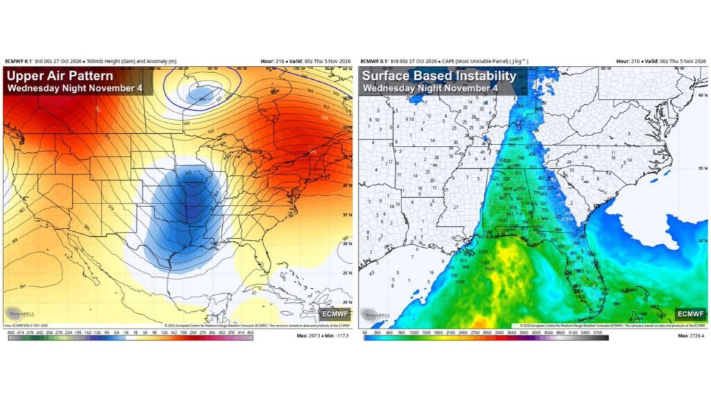 Alabama, Georgia and Tennessee Watch for Strong Storms by Wednesday Night, November 4, as Weekend Rain Ends Long Dry Spell and Tornado Season Begins