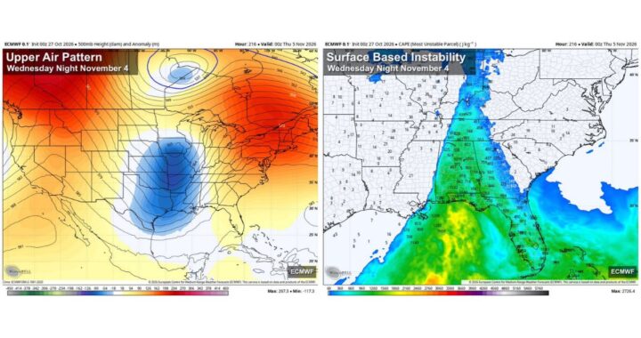 Alabama, Georgia and Tennessee Watch for Strong Storms by Wednesday Night, November 4, as Weekend Rain Ends Long Dry Spell and Tornado Season Begins