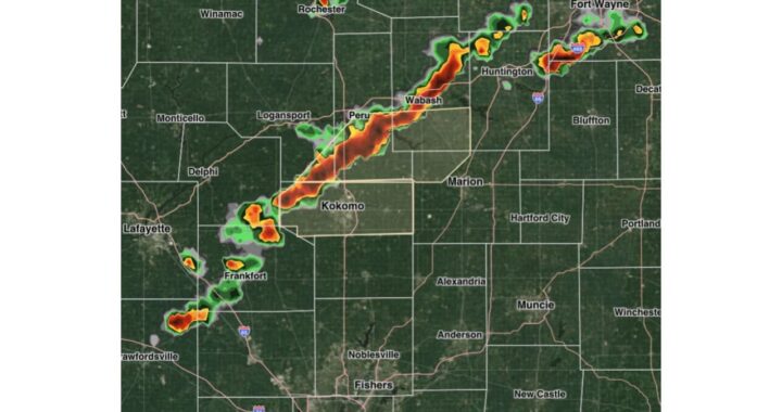 Cass, Grant, Miami, Wabash and Howard Counties in Indiana Hit With Strong Storm Statement as Line of Storms Brings 40 to 50 MPH Wind Gusts Through Kokomo and Wabash