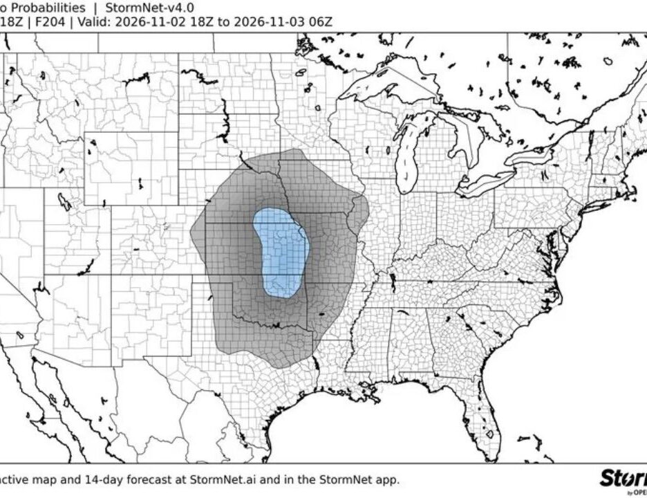 Early Warning for the Plains: Long-Range Forecast Flags a Possible Tornado and Severe Storm Threat for Monday, November 2, Centered on Kansas and Missouri