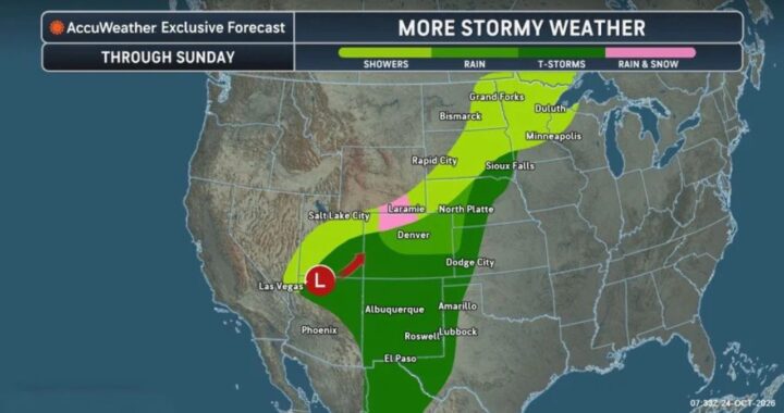 Flash-Flooding Storm Over the Rockies Swings Into the Plains Through Sunday, Bringing Thunderstorms to Texas and the Season’s First Snow Near Laramie