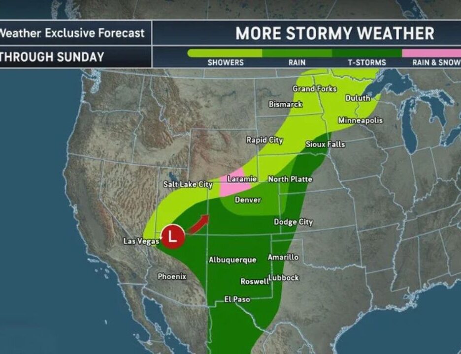 Flash-Flooding Storm Over the Rockies Swings Into the Plains Through Sunday, Bringing Thunderstorms to Texas and the Season’s First Snow Near Laramie