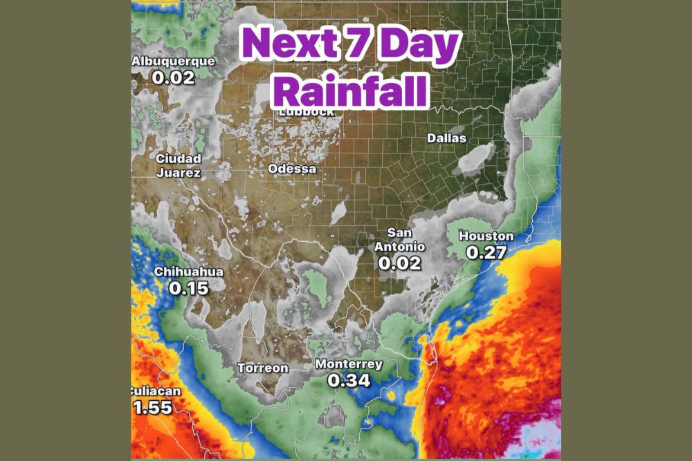 Gulf Storm Keeps Rain Away From Most of Texas Over the Next 7 Days as Sunshine and Warm Afternoons Take Over