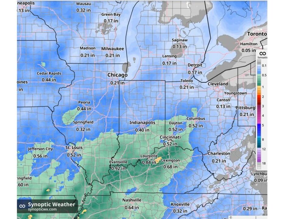 Halloween Trick-or-Treaters Mostly Stay Dry With Just a Few Light Showers, but Sunday Brings the Real Soaking Across the Midwest and Ohio Valley