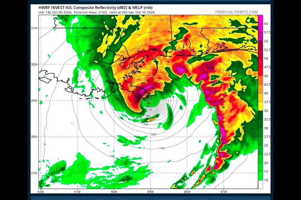 Hurricane Models Show Invest 92L Approaching the Northern Gulf Coast Between Eastern Louisiana and the Florida Panhandle Friday Into Saturday