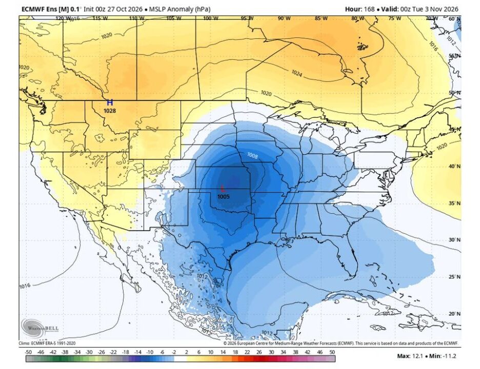 Kansas, Oklahoma and the Midwest Brace for Big Storm to Start November as 1005 mb Low Threatens Heavy Rain, Strong Storms, Gusty Winds and Winter Weather