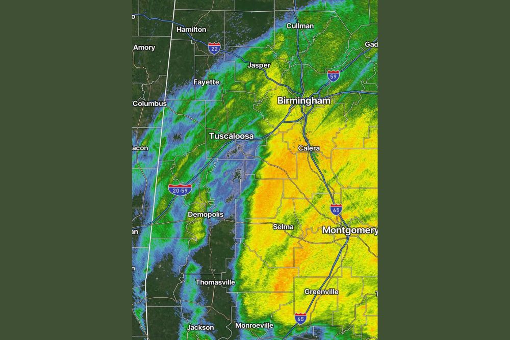 Large Batch of Rain From Isaias Moves Into West Alabama Late Friday Night as Gusty Winds Raise the Risk of Scattered Power Outages
