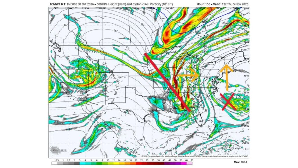 Maryland and the Mid-Atlantic Could See Rain Late Next Week as Deep Trough Heads East and a Possible Coastal Storm Forms Off the Southeast, While Election Day Stays Dry