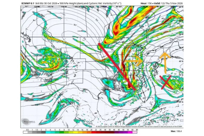 Maryland and the Mid-Atlantic Could See Rain Late Next Week as Deep Trough Heads East and a Possible Coastal Storm Forms Off the Southeast, While Election Day Stays Dry