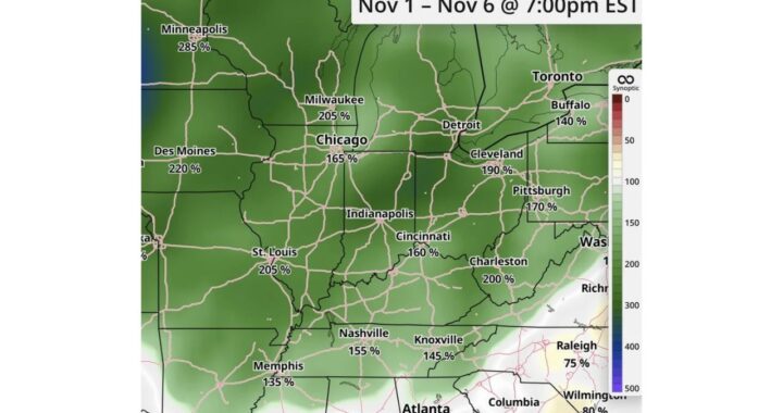 Minneapolis Could See Nearly 3 Times Its Normal Rainfall as a Soggy Pattern Takes Over the Midwest and Ohio Valley to Kick Off November