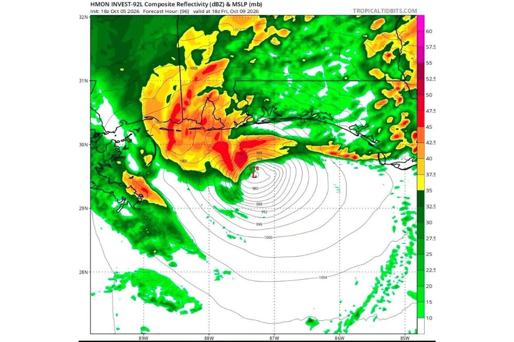 One Hurricane Model Shows Potential Isaias Making Landfall Near Pensacola as a Category 1 Hurricane Friday Evening