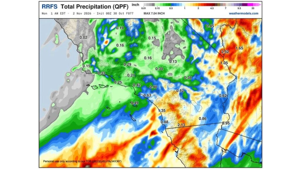 Orange, San Diego and Western Riverside Counties Favored for Heaviest Rain as Weekend Storm Brings Light Showers Friday and a Large Rain Band Across Southern California Saturday Evening