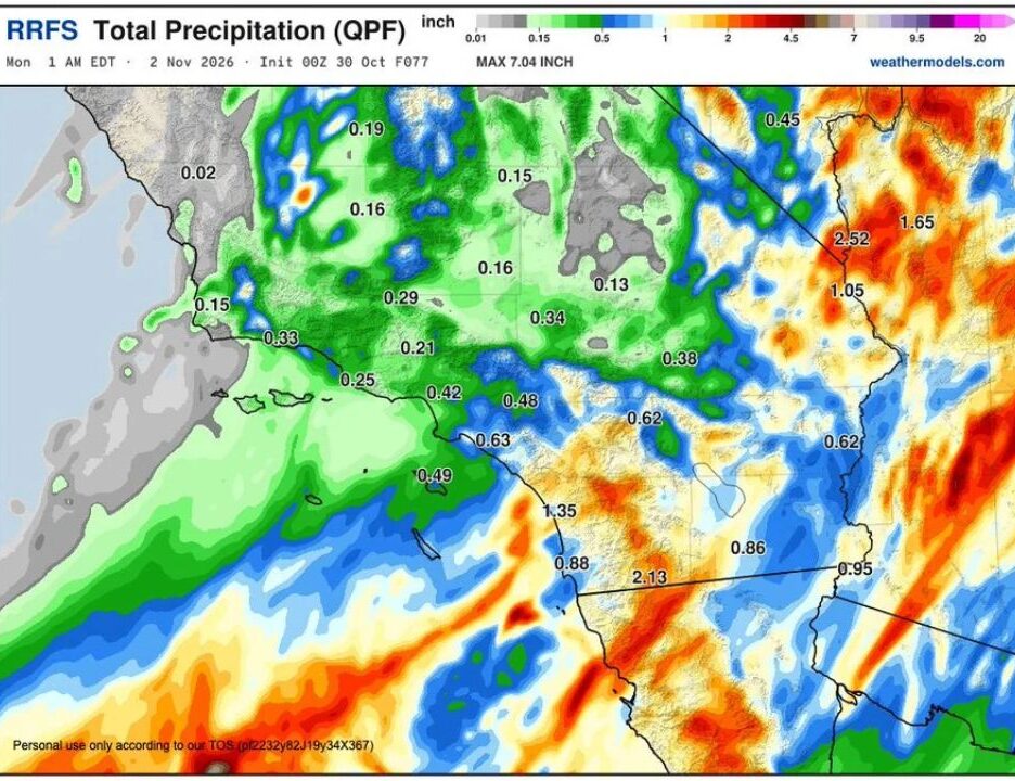 Orange, San Diego and Western Riverside Counties Favored for Heaviest Rain as Weekend Storm Brings Light Showers Friday and a Large Rain Band Across Southern California Saturday Evening