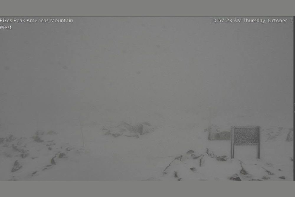 Pikes Peak Gets Buried as a Powerful Early October Storm Could Pile Up to 18 Inches of Snow on the Summit