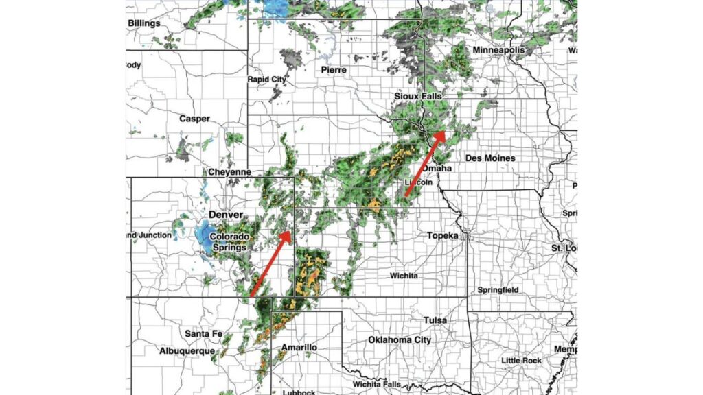 Rain Bands Stretch From the Texas Panhandle to Minneapolis Overnight, Making It Tough for Farmers to Find a Dry Window to Wrap Up Harvest