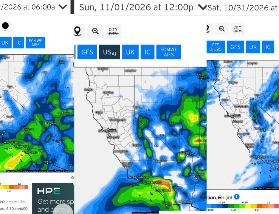 Southern California Faces Rare Wet Halloween as Possible Atmospheric River Threatens Los Angeles With Heavy Rain and Mountain Resorts With Snow by Sunday