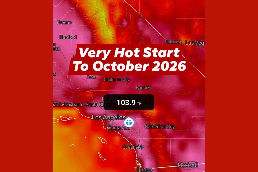 Southern California Kicks Off October With a Major Heat Wave as Inland Valleys Top 100 Degrees and the Inland Empire Nears 105