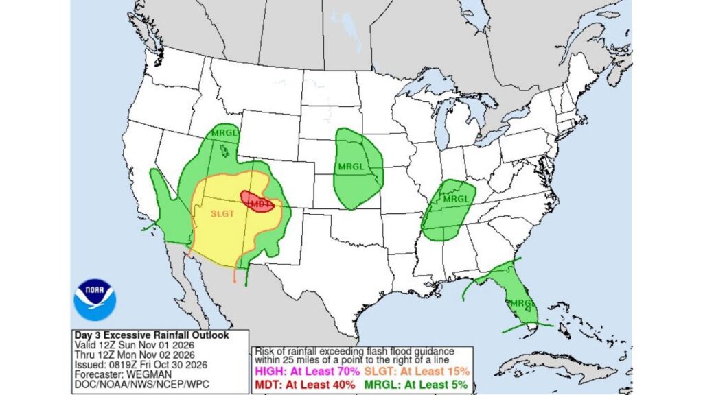 Southwest Colorado and the Four Corners Placed Under Moderate Risk for Flash Flooding Sunday as Excessive Rainfall Threat Spreads Across Arizona, Utah and New Mexico