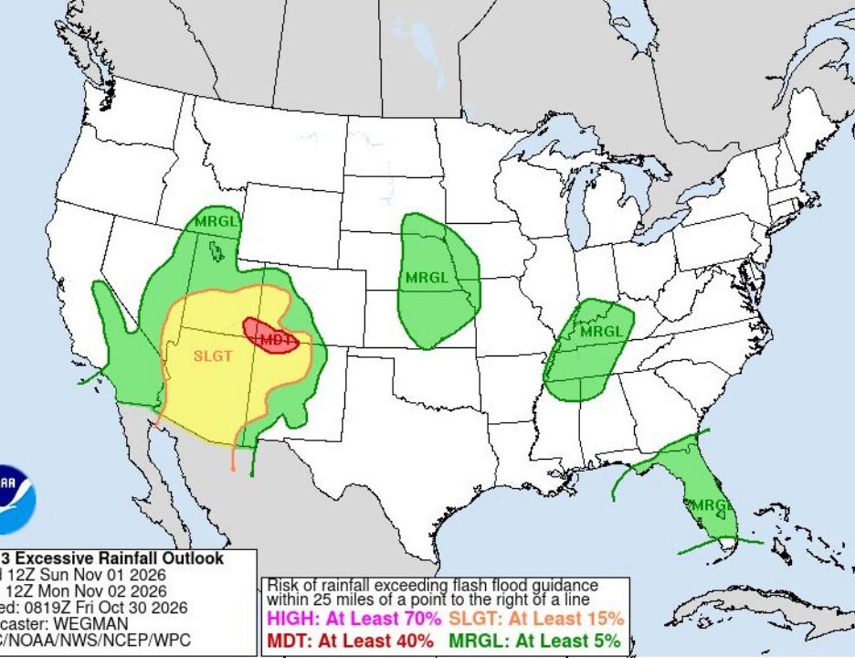 Southwest Colorado and the Four Corners Placed Under Moderate Risk for Flash Flooding Sunday as Excessive Rainfall Threat Spreads Across Arizona, Utah and New Mexico