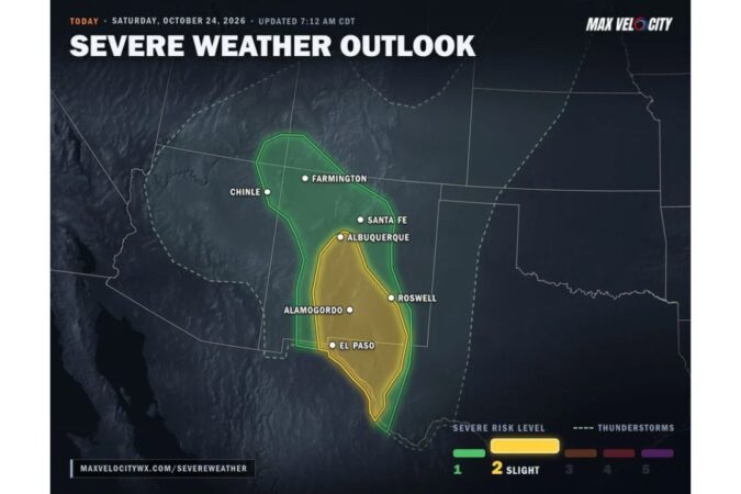 Supercells Could Erupt Around El Paso, Las Cruces and Alamogordo as Saturday Storms Threaten Large Hail, Damaging Winds and a Possible Tornado