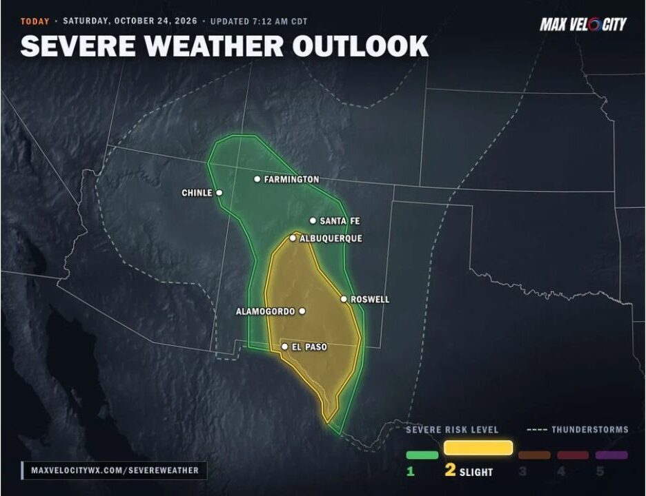 Supercells Could Erupt Around El Paso, Las Cruces and Alamogordo as Saturday Storms Threaten Large Hail, Damaging Winds and a Possible Tornado