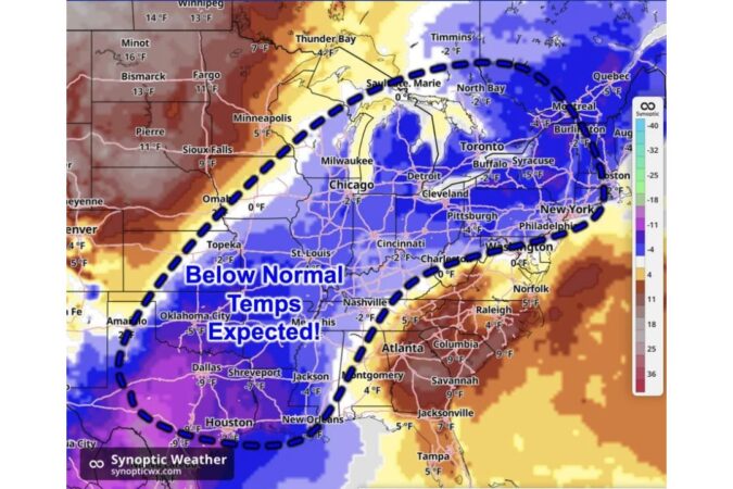 Texas, Oklahoma, the Midwest and Northeast Turn Cooler Than Normal November 6-7 as Dallas Runs 9 Degrees Below Average While the Dakotas and Southeast Stay Warm