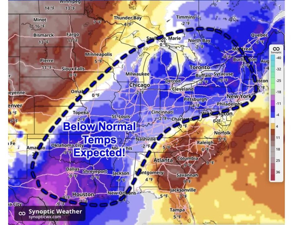 Texas, Oklahoma, the Midwest and Northeast Turn Cooler Than Normal November 6-7 as Dallas Runs 9 Degrees Below Average While the Dakotas and Southeast Stay Warm