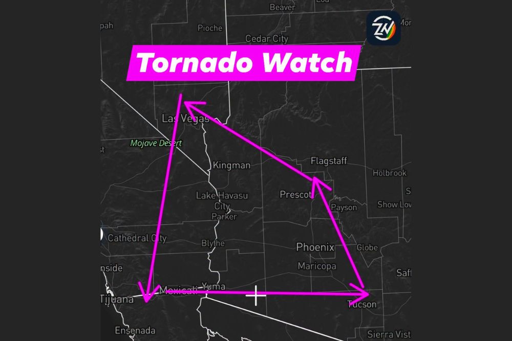 Tornado Risk From Tropical Storm Rachel Highlighted for Southeastern California, Las Vegas, and Western Arizona, Though No Official Watch Has Been Issued
