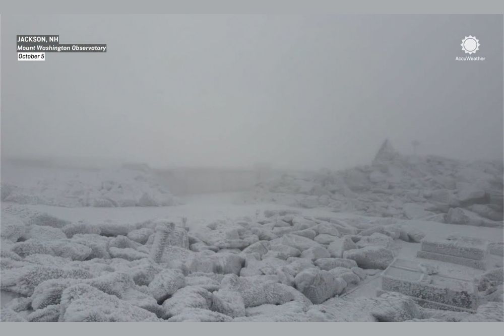Winter Arrives on Mount Washington as the Summit Records Its First Measurable Snow, Subzero Wind Chills, and a 110 MPH Wind Gust