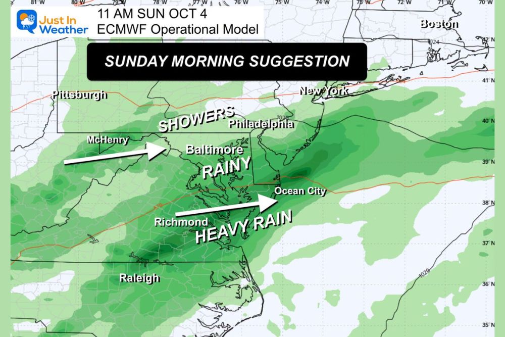 Sunday Soaker Possible for Maryland as Polo's Leftover Moisture Could Ride Along a Stalled Front, Threatening Ravens Tailgates and Weekend Plans