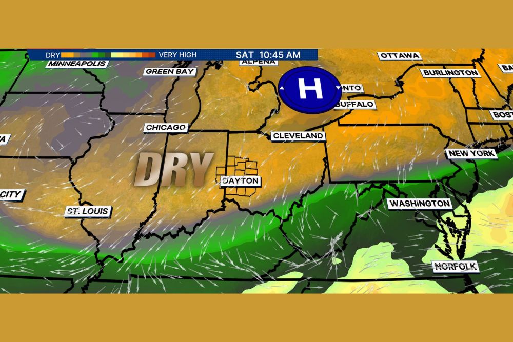 Dry Air and High Pressure Settle Over the Miami Valley Behind Friday's Cold Front, Kicking Off a Crisp and Refreshing Dry Stretch