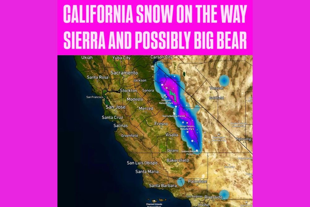 Confidence Grows for California's First Notable Mountain Snow of the Season as a Strong Cold Front Targets the Sierra and Possibly Big Bear